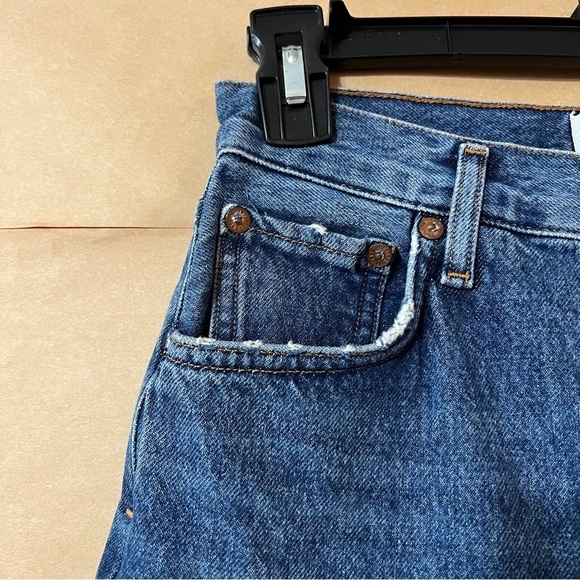 Agolde Women's High Rise Jeans in Dark Blue - Picture 7 of 16